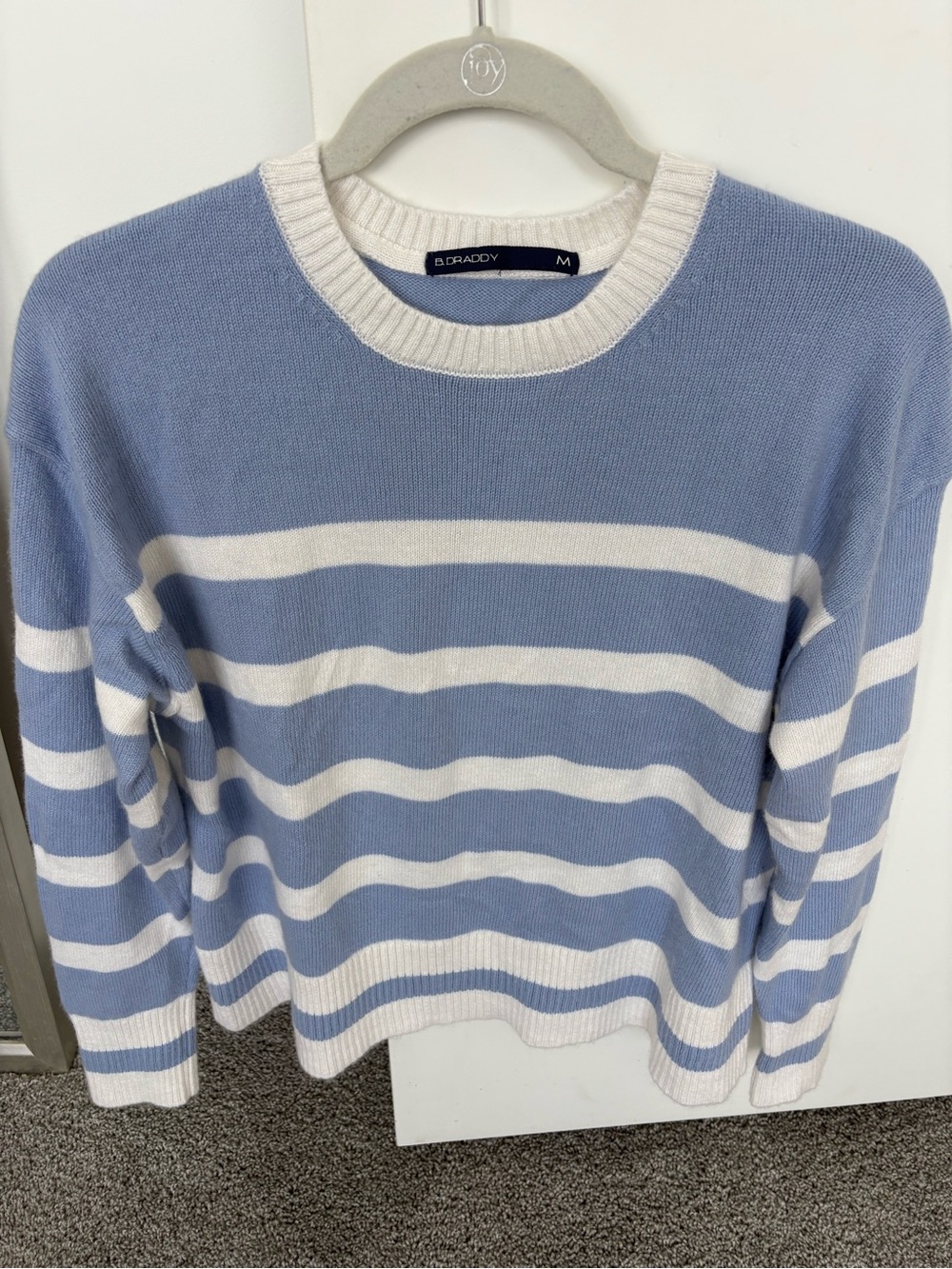 B. Draddy $500 ELLA STRIPE CREW SCOTTISH CASHMERE sz M - Picture 5 of 9